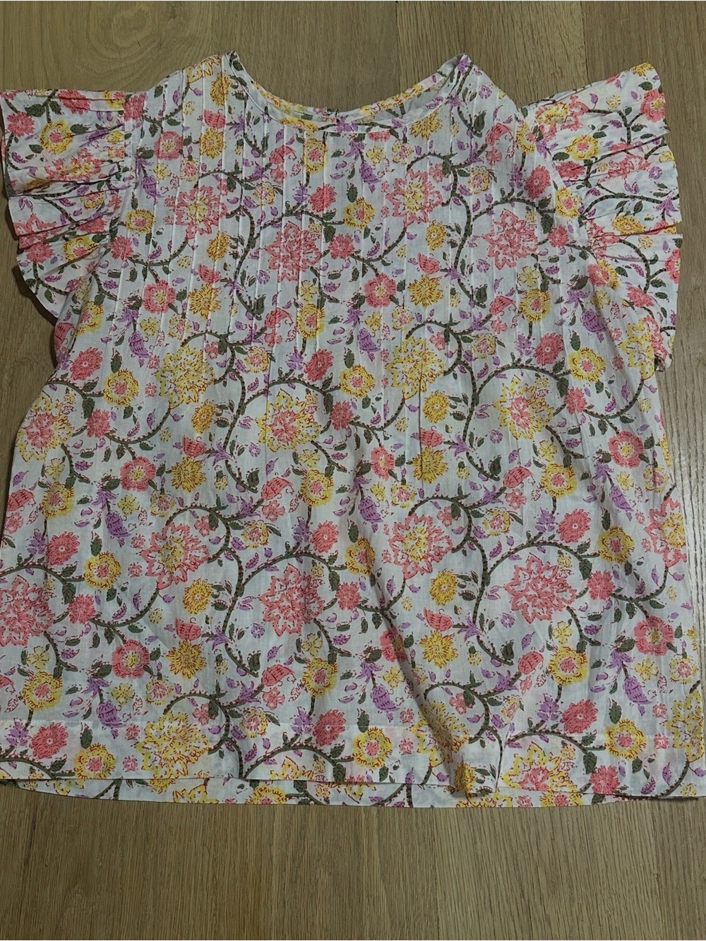 THML Floral Ruffle Cap Sleeve Top - Picture 2 of 8
